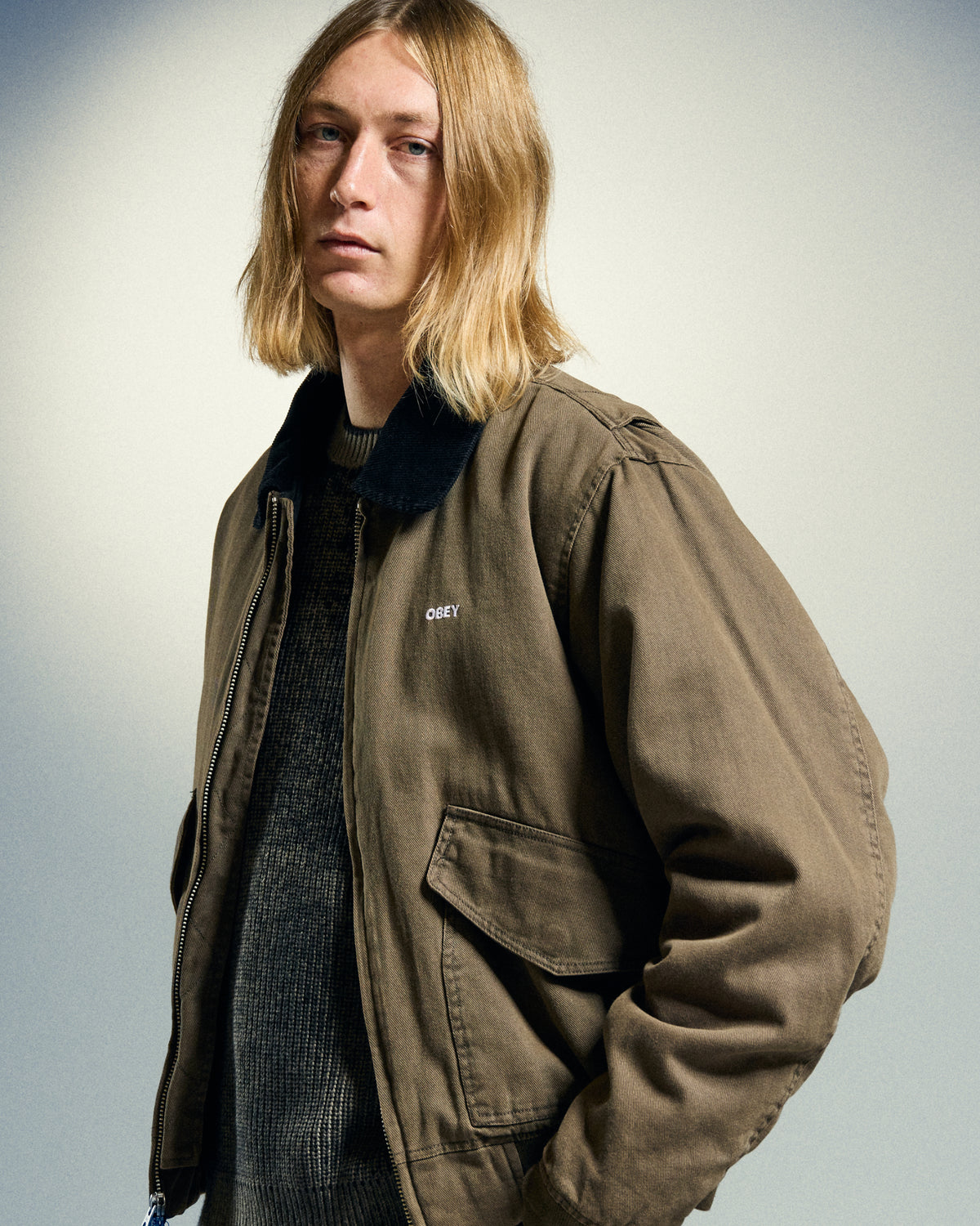 OBEY FADE WASH CWU JACKET