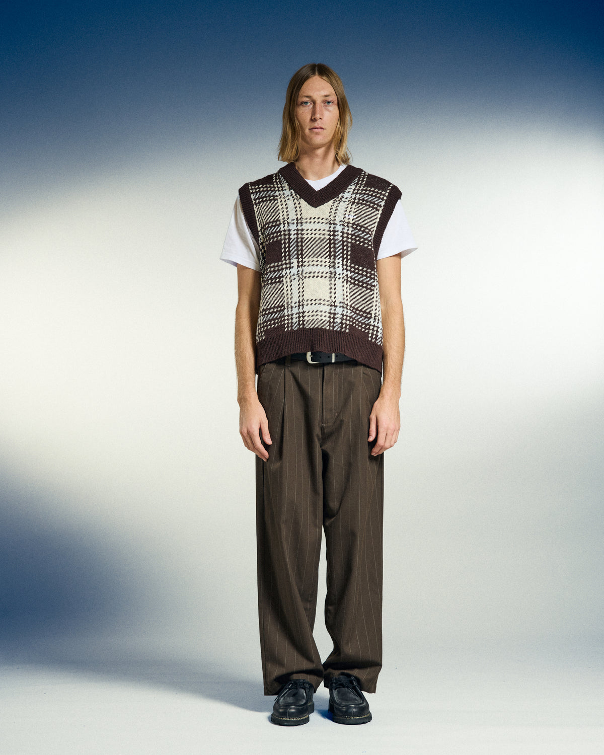 OBEY DEAN STRIPE PLEATED PANT