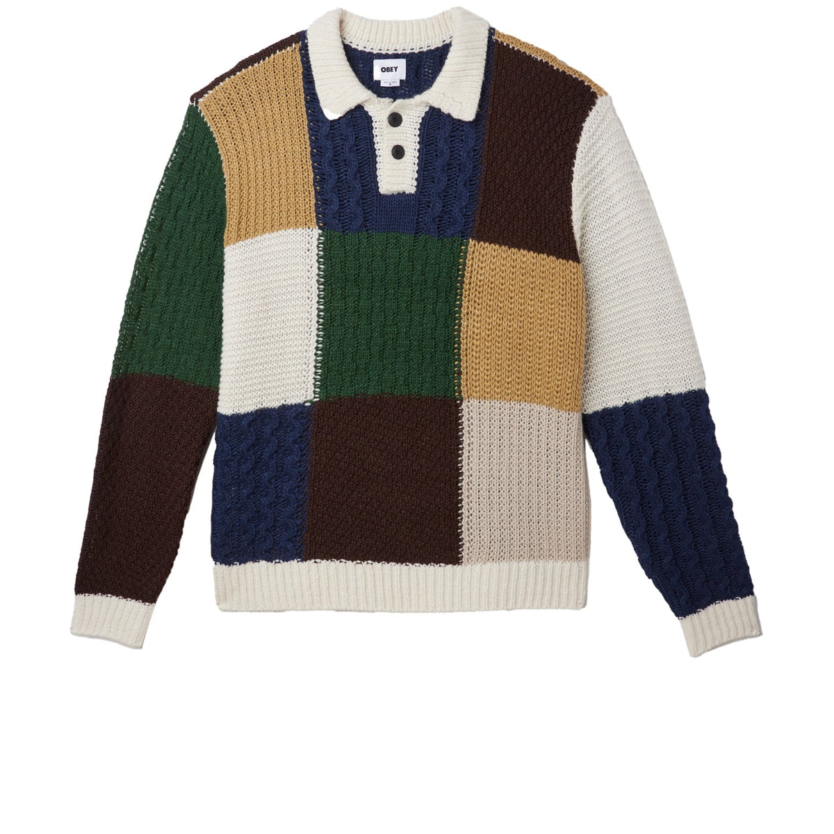 OBEY OLIVER PATCHWORK SWEATER