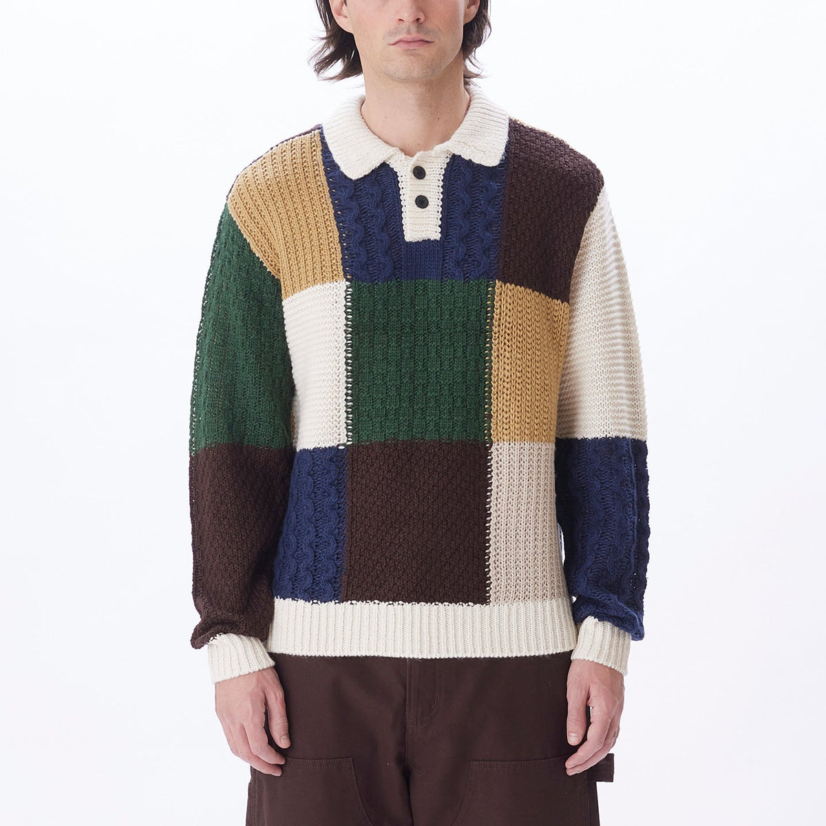 OBEY OLIVER PATCHWORK SWEATER