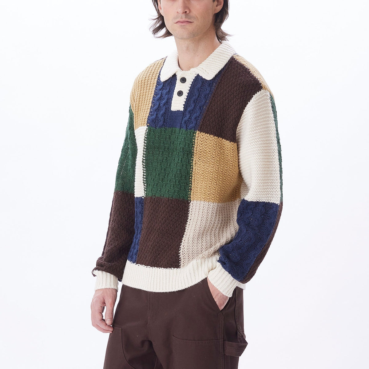 OBEY OLIVER PATCHWORK SWEATER