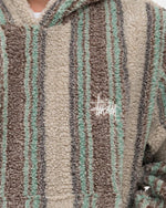 stussy stripe sherpa hoodie