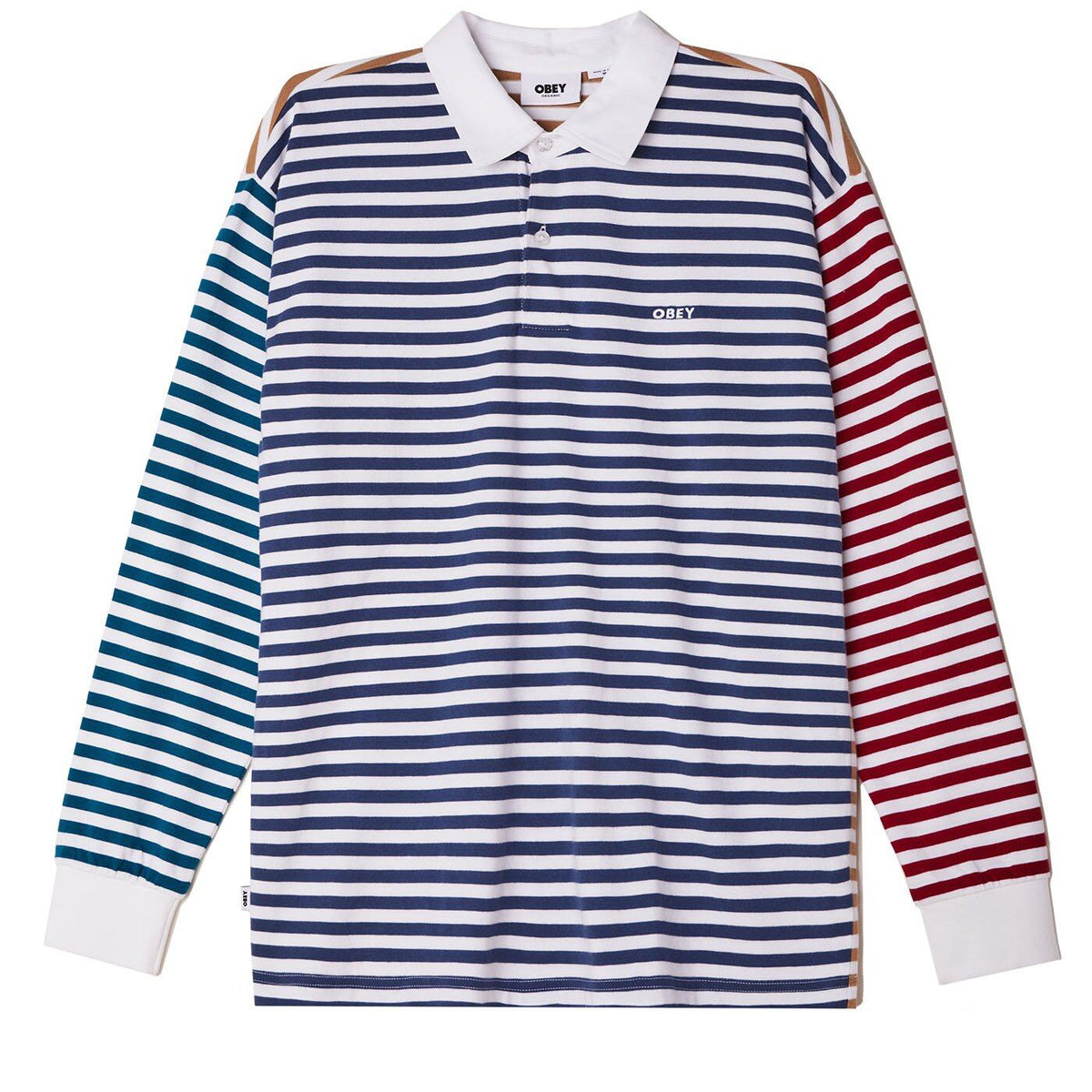 obey marcel striped polo tee