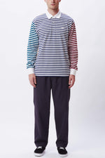 obey marcel striped polo tee
