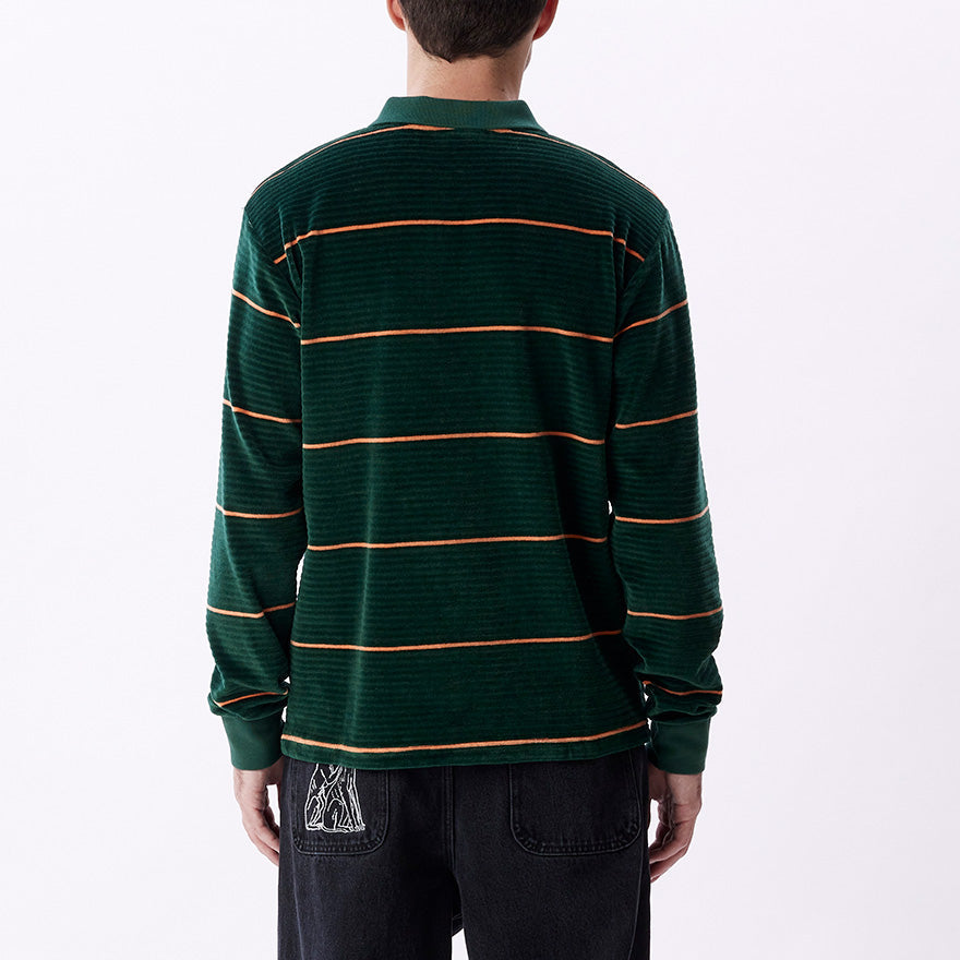 Obey Fete Velour Stripe Polo LS