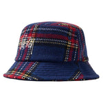 stussy big logo plaid bucket hat