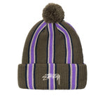Stussy striped pom beanie