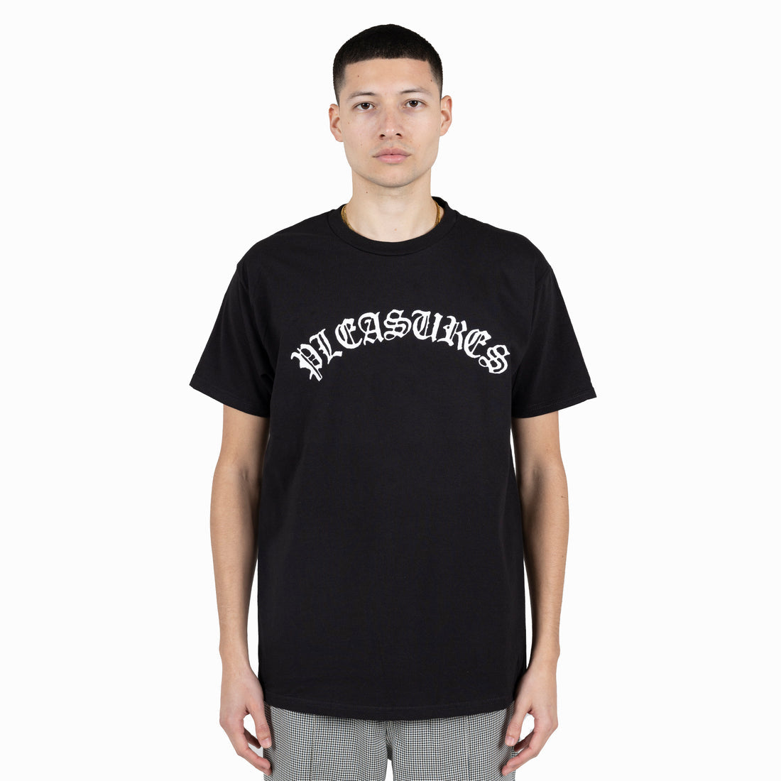 pleasures old e logo tee