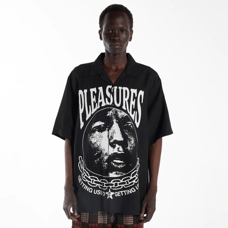 Pleasures Black Used Button Down