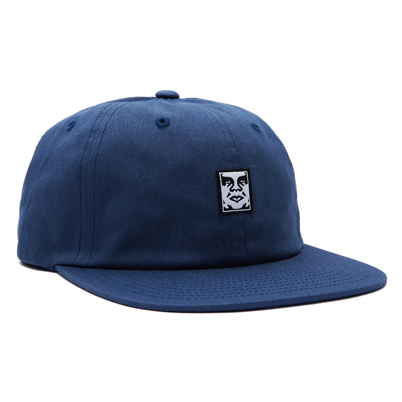 obey icon face 6 panel dull blue